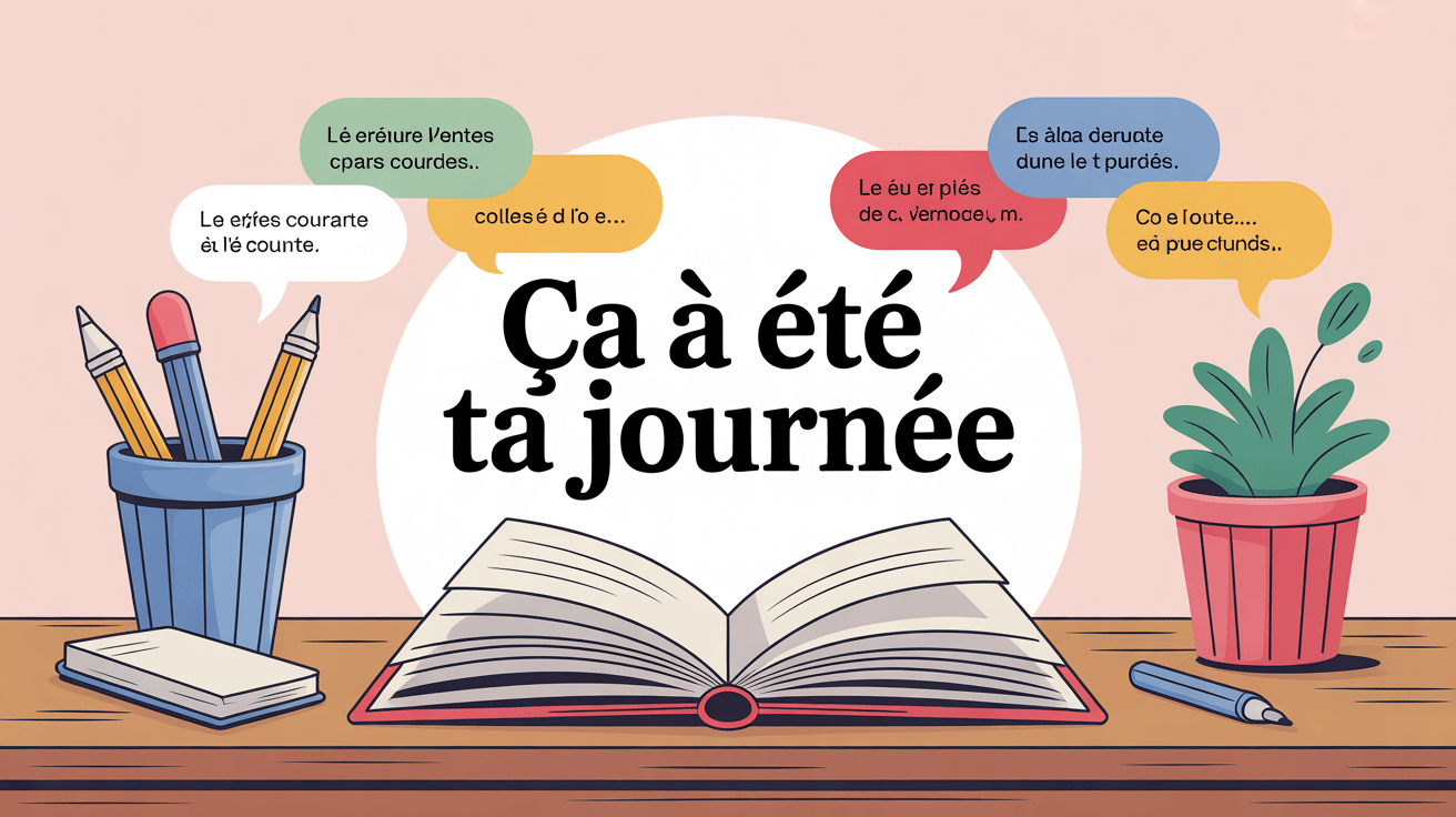 ça été ta journée ou ça était illustration carnet et bulles de phrases