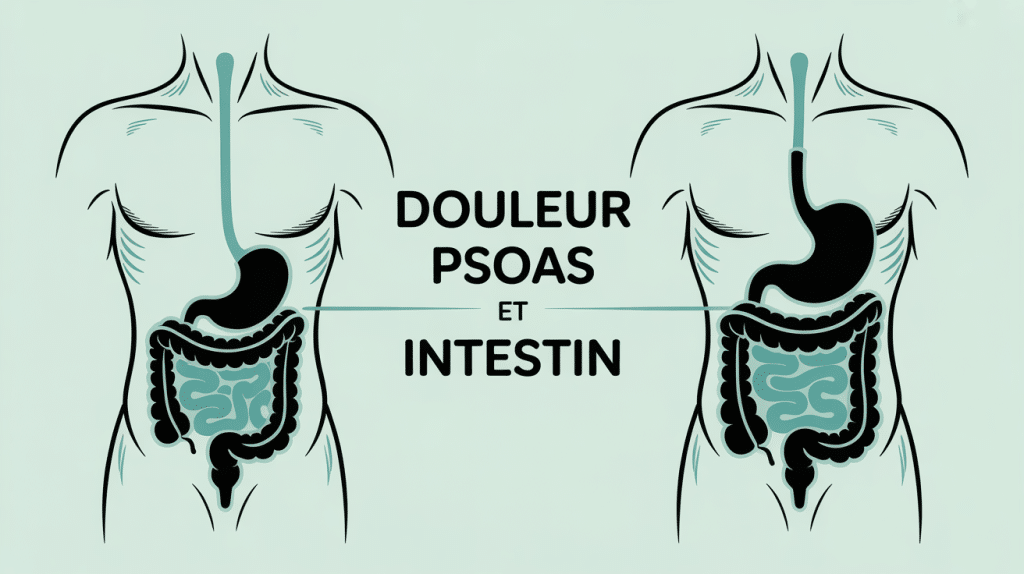 illustration vectorielle douleur psoas et intestin