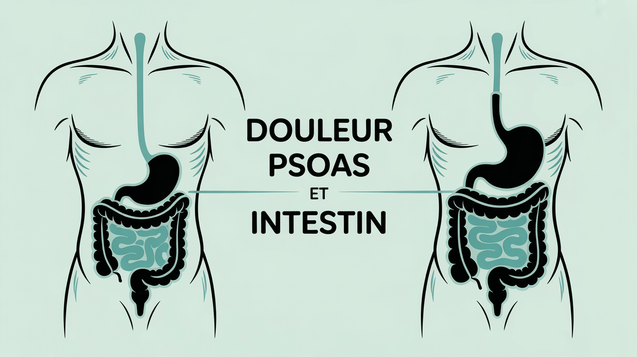 illustration vectorielle douleur psoas et intestin