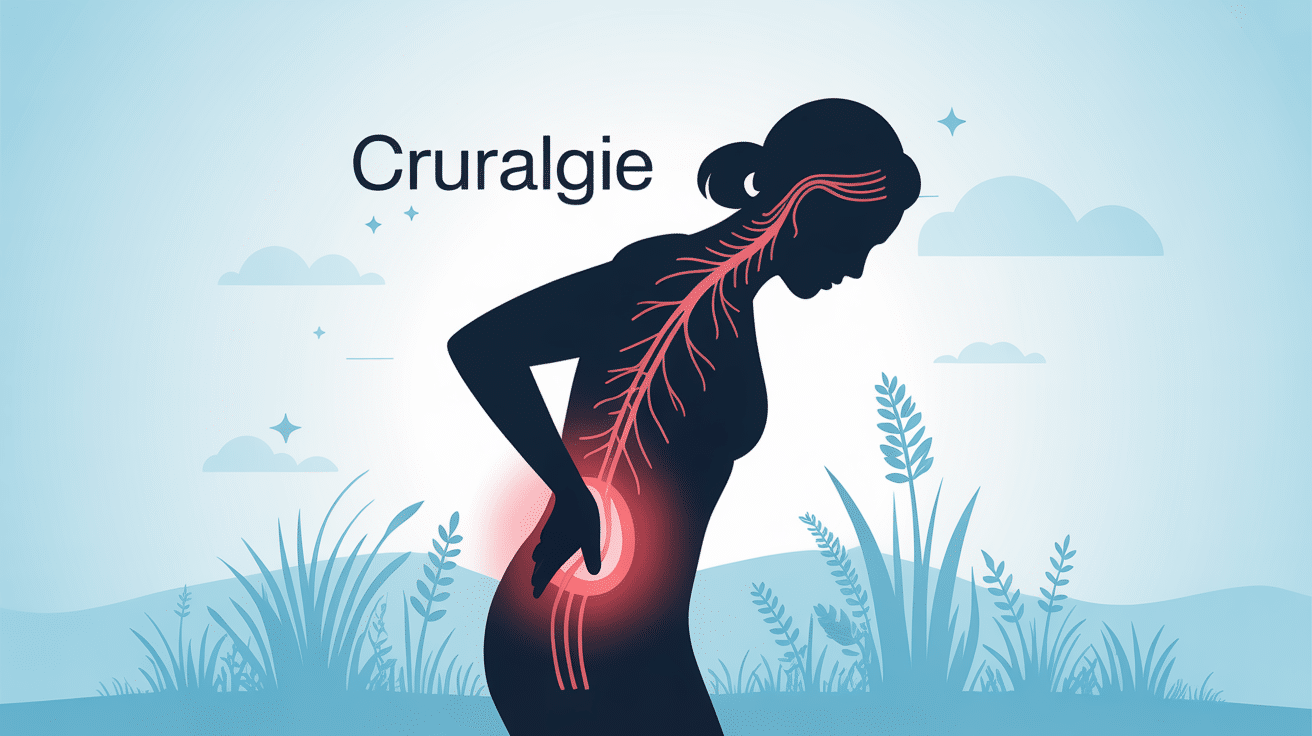 Illustration de douleurs cruralgiques trajet nerf et soulagement