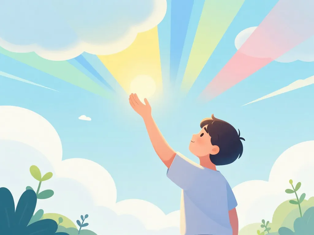 Image figure stylisée guérison les 5 blessures de l'âme lumière et croissance