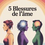 Illustration cinq silhouettes les 5 blessures de l'âme chemin guérison