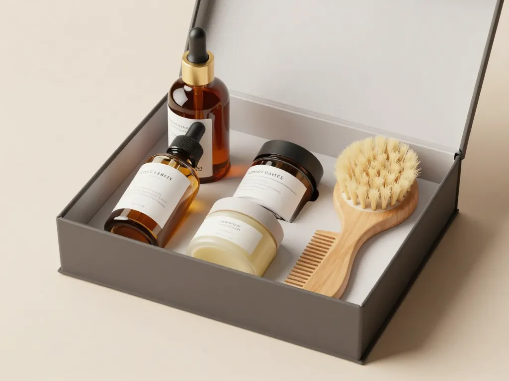 kit barbe homme contenu essentiel shampoing huile brosse peigne