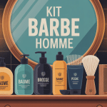 kit barbe homme illustration produits huile baume brosse peigne