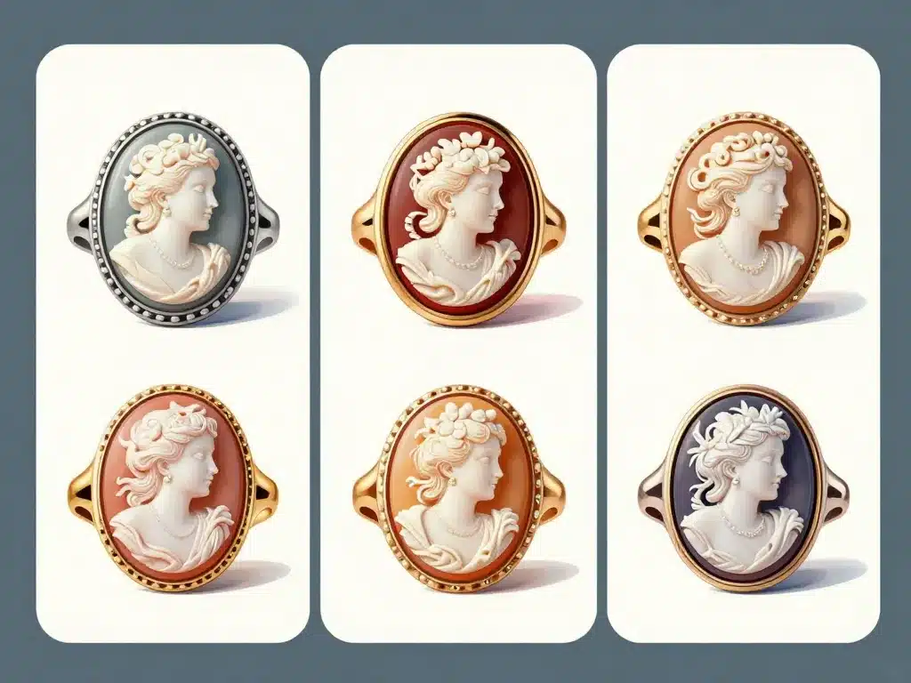 bague camée authentique vs vintage et moderne