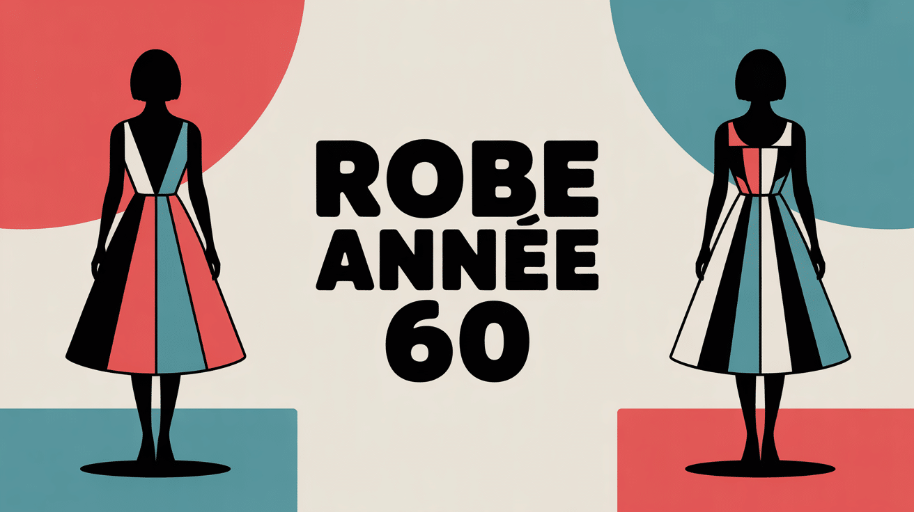 illustration robe année 60 silhouettes trapèze graphiques