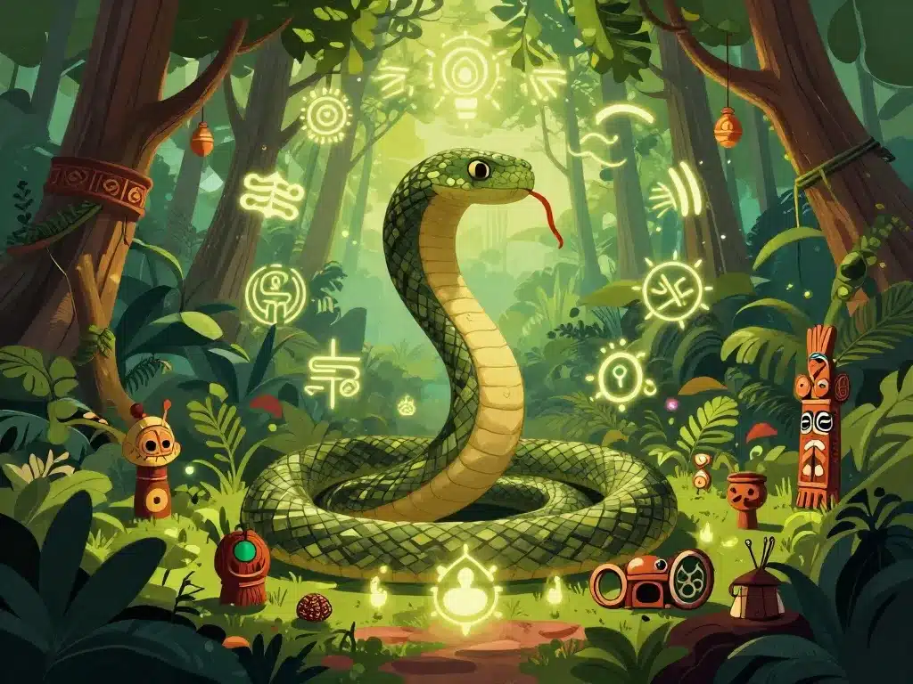 Univers spirituel amazonien Sachamama Store serpent et forêt