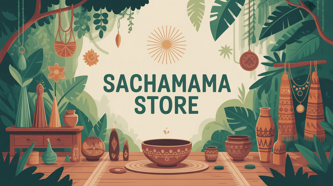 Illustration conceptuelle Sachamama Store artisanat forêt amazonienne