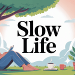 illustration zen slow life sous un arbre