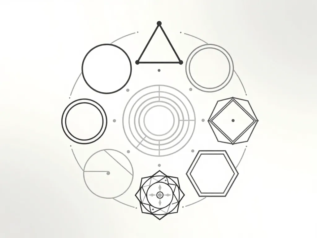 Tatouage géométrique, formes sacrées cercle triangle mandala