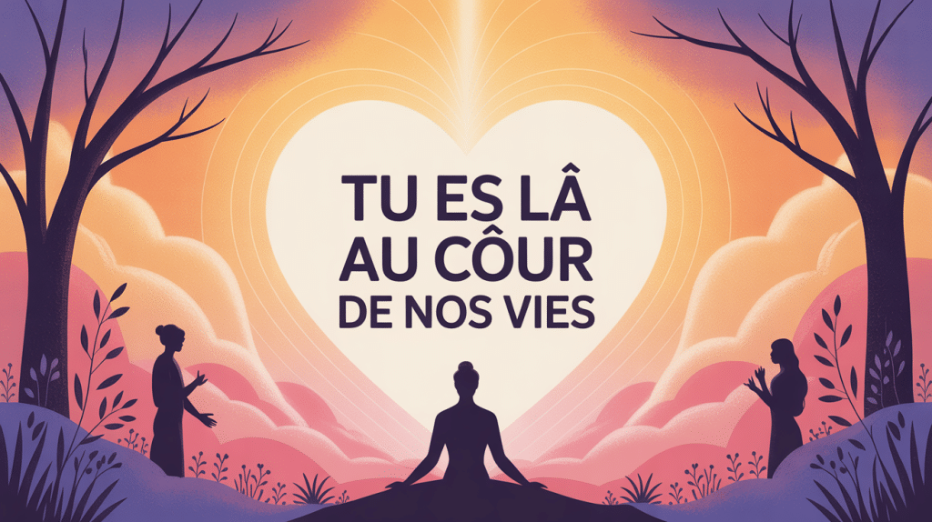illustration poétique tu es là au cœur de nos vies présence centrale