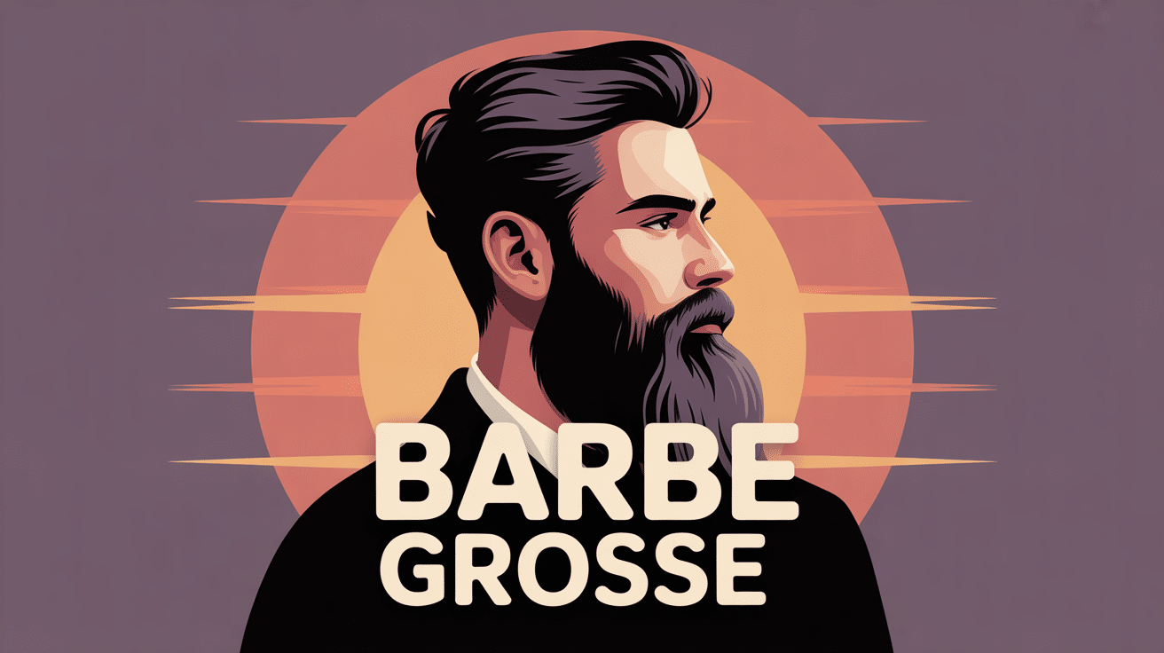 illustration barbe grosse profil homme moderne