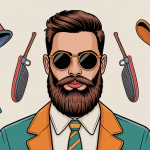 illustration barbe hipster style urbain moderne