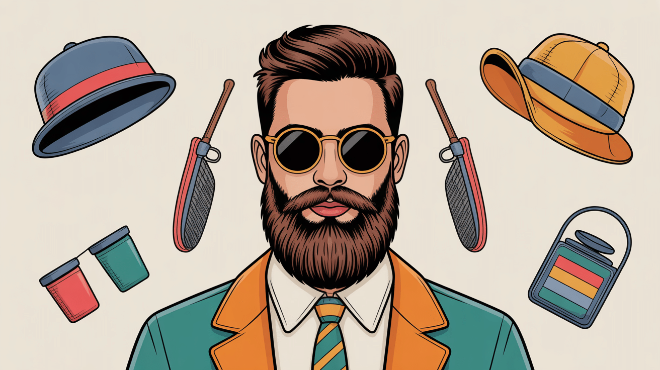 illustration barbe hipster style urbain moderne