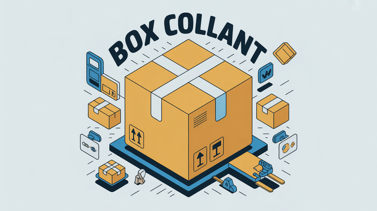 illustration box collant expédition colis