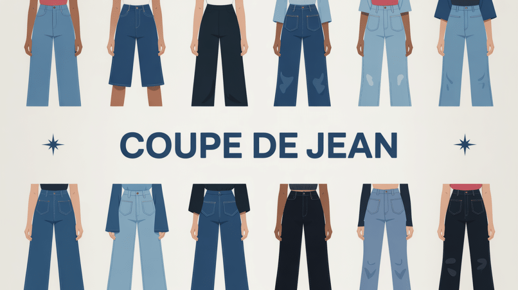 illustration coupe jean silhouettes emblématiques