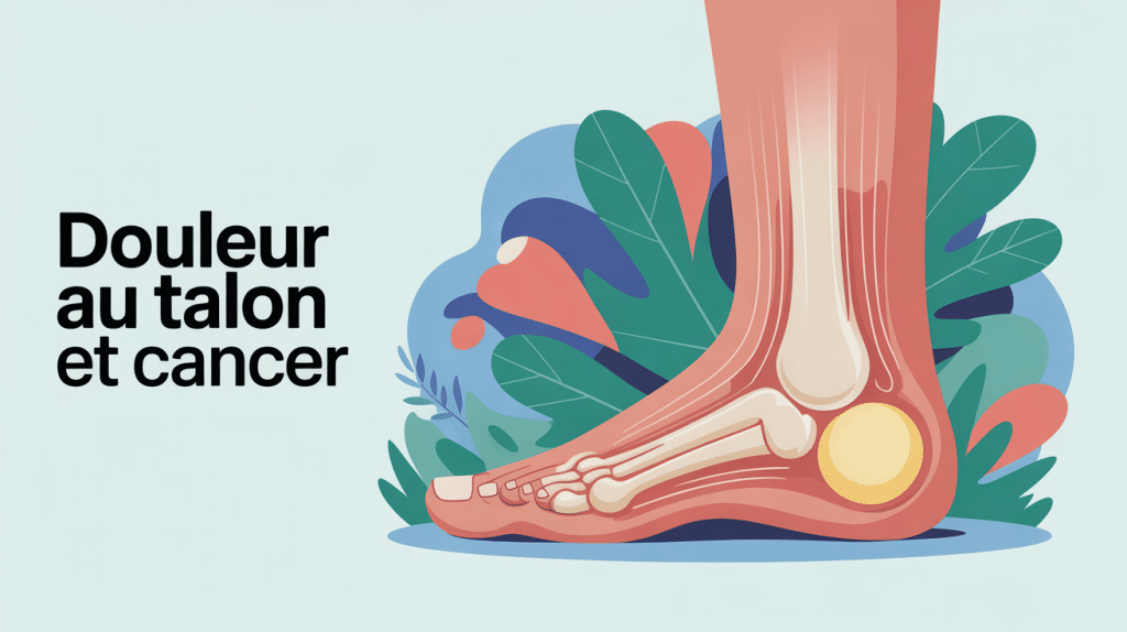 Illustration douleur au talon cancer pied stylisé