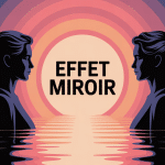 Illustration effet miroir concept psychologie et relations