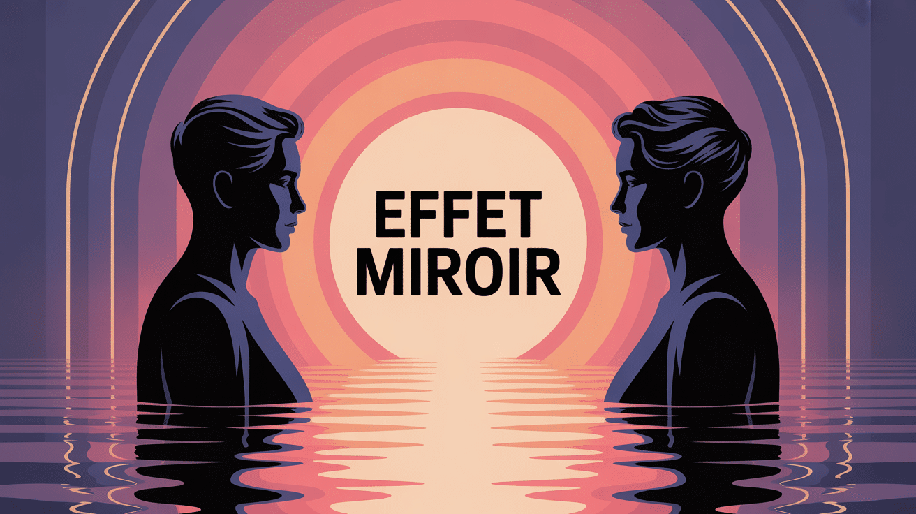 Illustration effet miroir concept psychologie et relations