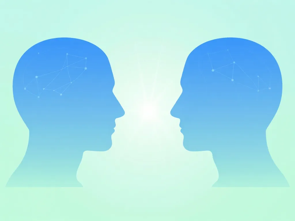 Schéma effet miroir relations communication cerveau