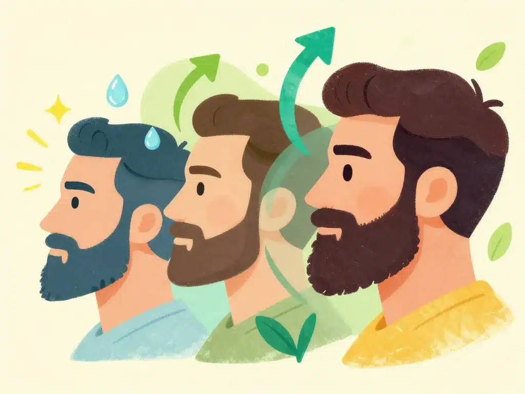 barbe grosse pousse rapide uniforme illustration