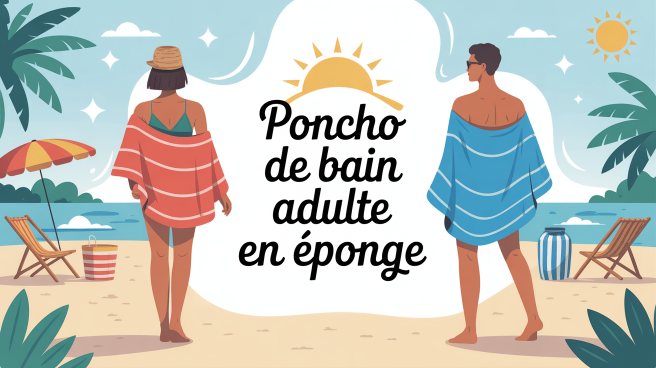 poncho de bain adulte en éponge usage plage piscine maison