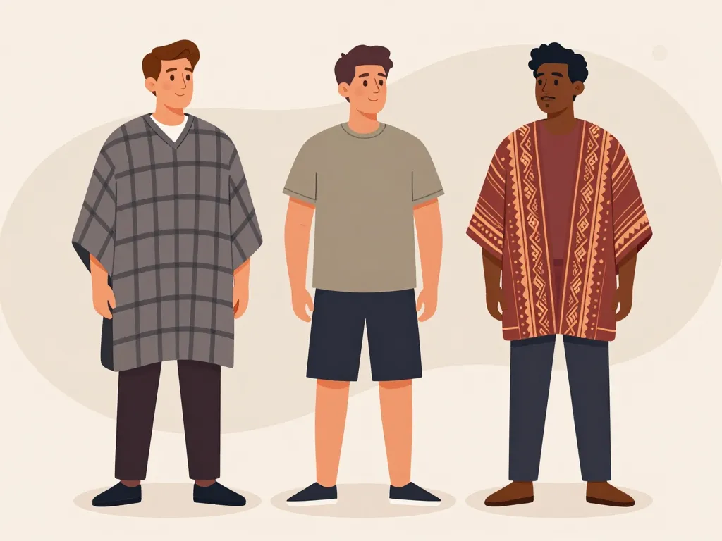 styles poncho plaid homme selon morphologie