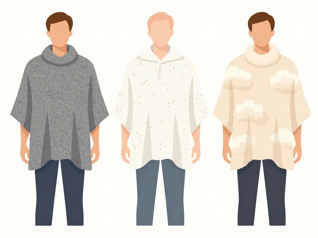 matières poncho plaid homme laine coton polaire