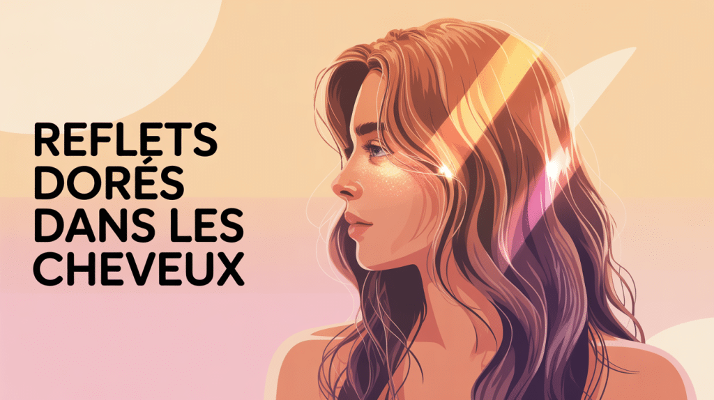 Illustration de l'or dans les cheveux sur fond pastel