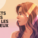 Illustration de l'or dans les cheveux sur fond pastel