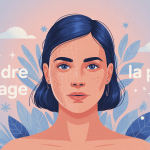 illustration retendre la peau du visage femme avant apres
