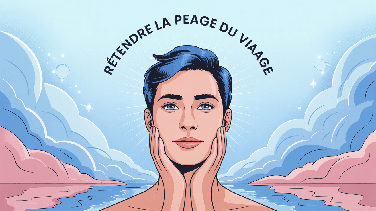 Retendre peau du visage illustration visage lifté