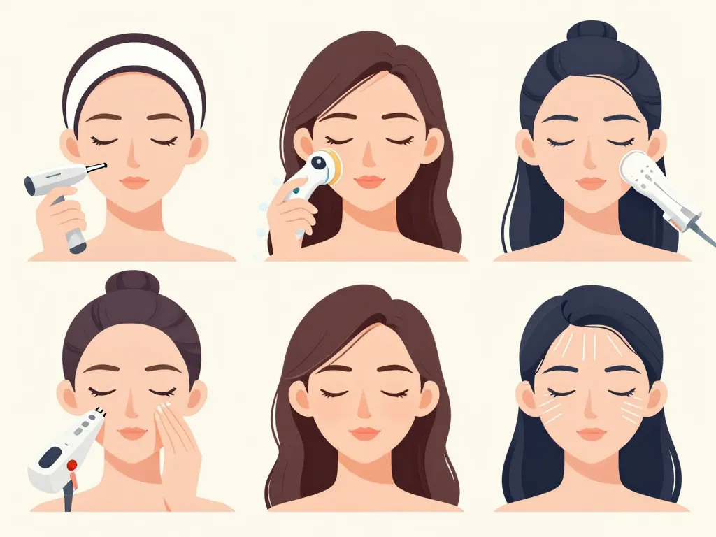 Méthodes médicales retendre peau du visage illustration