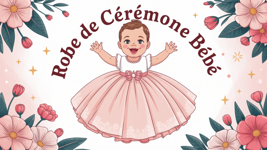 illustration bebe joyeux robe ceremonie bebe
