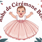 illustration bebe joyeux robe ceremonie bebe