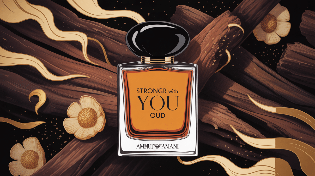 Stronger With You Oud flacon sur fond boisé et ambré élégant