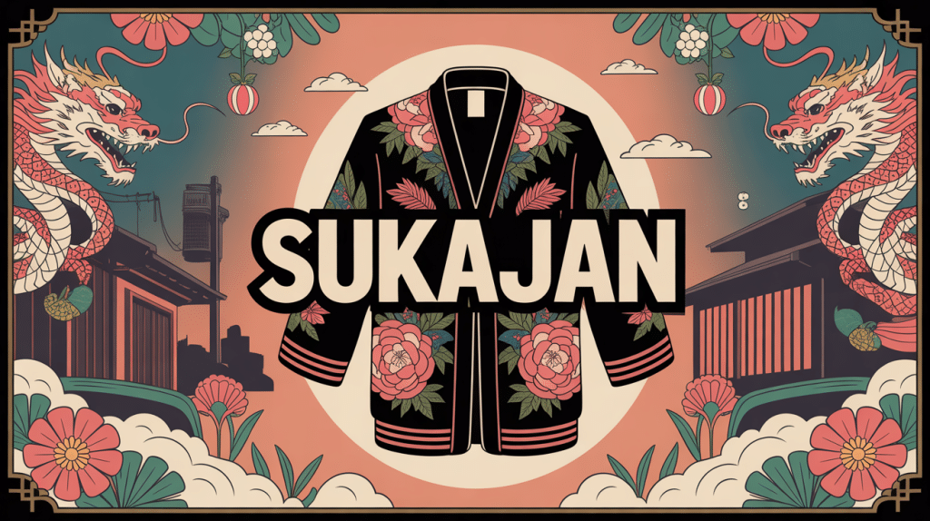 veste sukajan brodée style japonais urbain