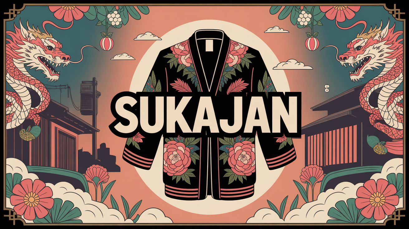 veste sukajan brodée style japonais urbain