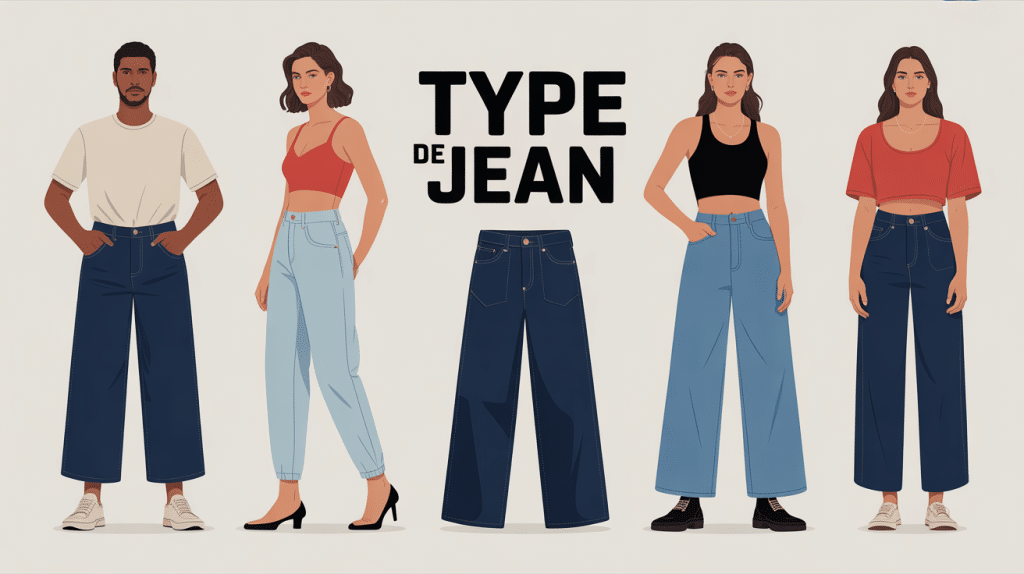 Vue créative des principaux types de jean homme femme