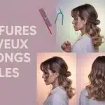 coiffures cheveux mi longs faciles illustration bustes femme