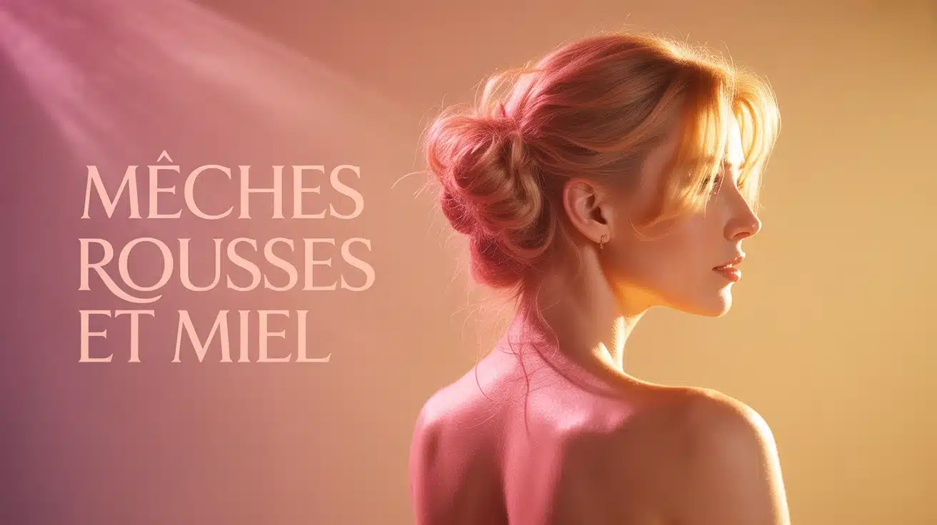 meche rousse et miel sur cheveux ondulés