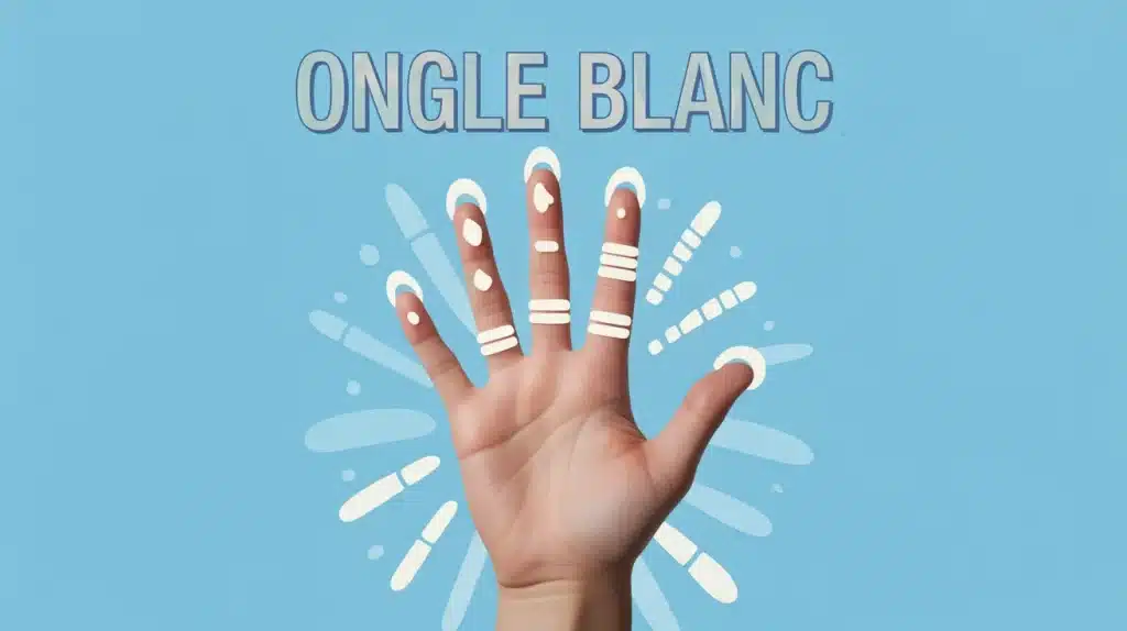 main avec ongle blanche et taches