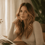 femme chatain blonde balayage caramel miel