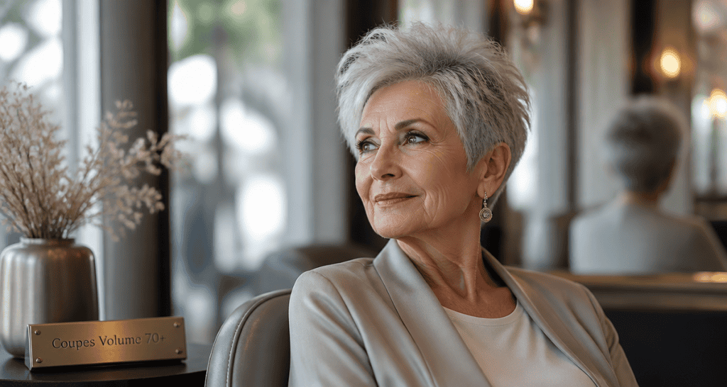 coiffure femme 70 ans cheveux fins coupe courte volume
