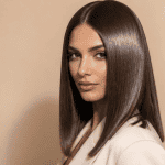coupe carré long lisse brillance miroir femme