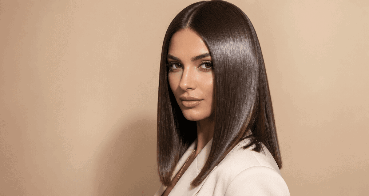 coupe carré long lisse brillance miroir femme