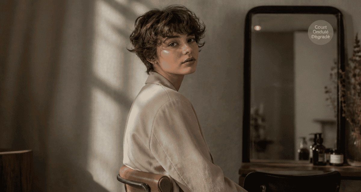 coupe cheveux court ondulé dégradé femme