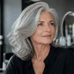 coupe cheveux gris dégradé femme élégante