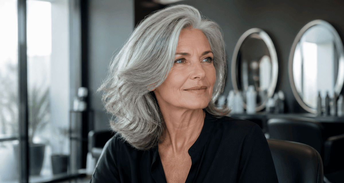 coupe cheveux gris dégradé femme élégante
