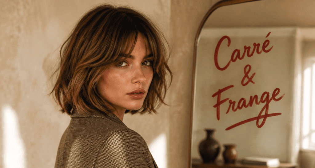 coupes carre frange femme moderne